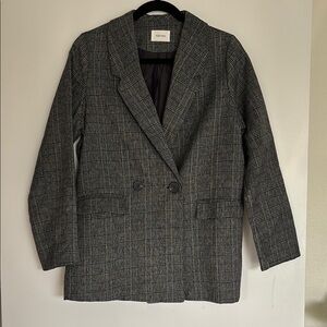 Women's Charcoal Checkered Blazer